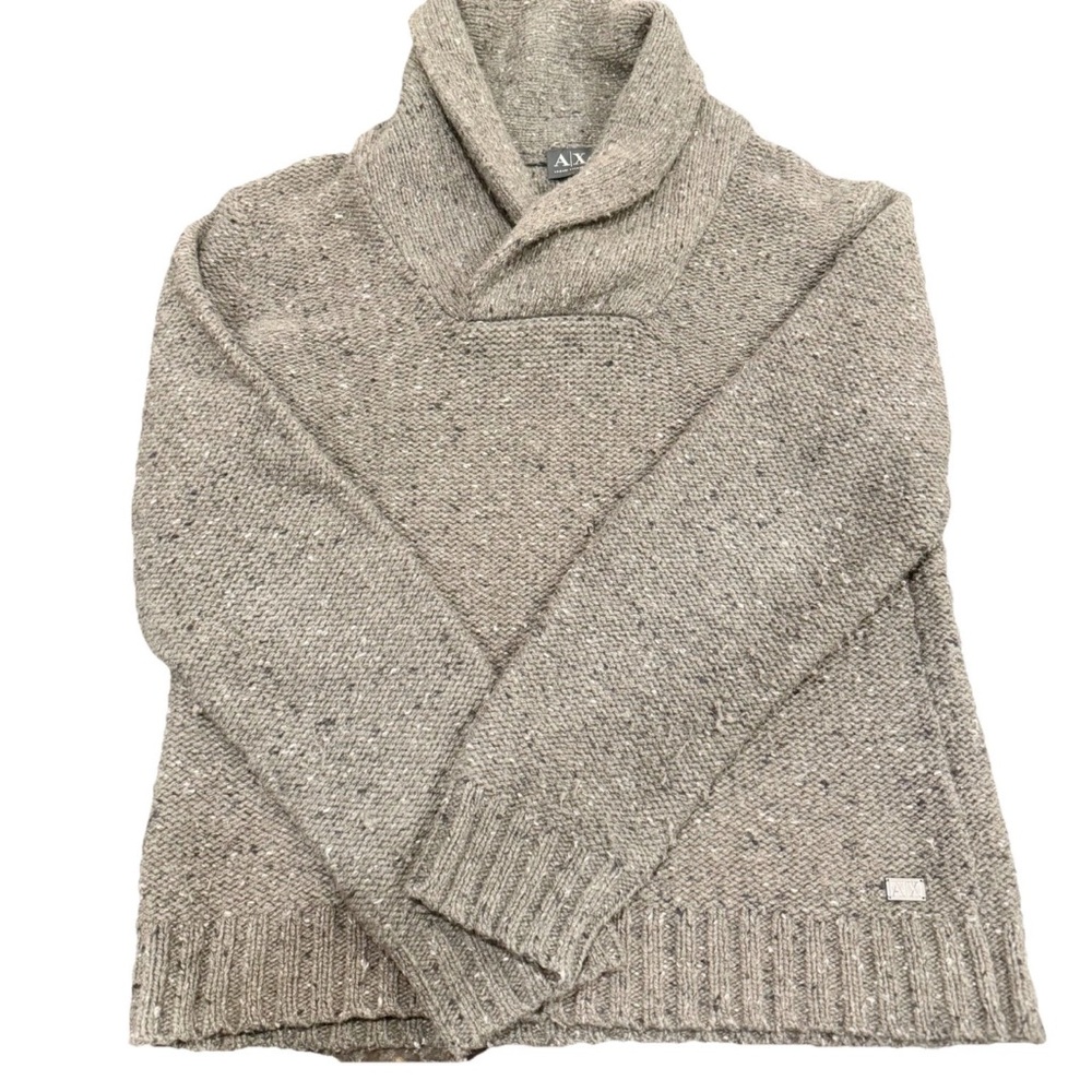 Armani Exchange Shawl Collar Men’s Knit Sweater, Army Green